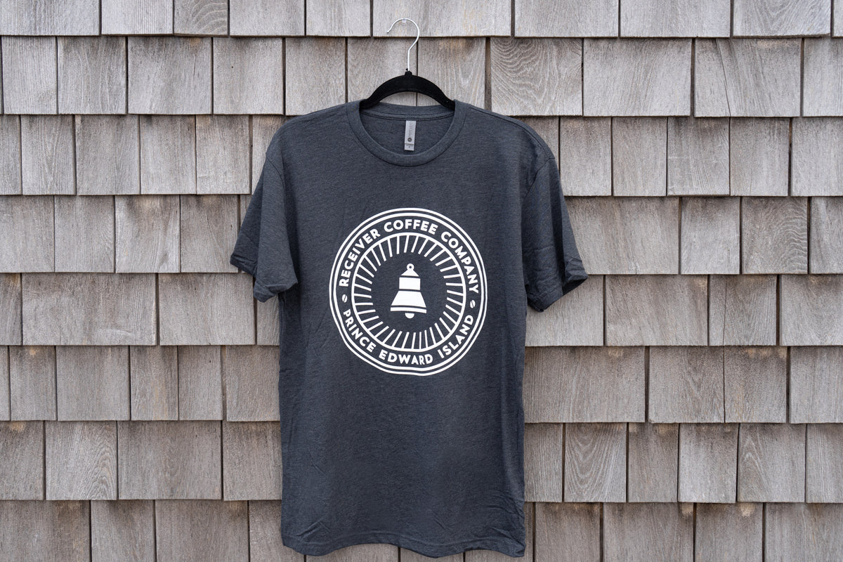Receiver Coffee Logo Charcoal Grey TShirt Receiver Coffee Co.